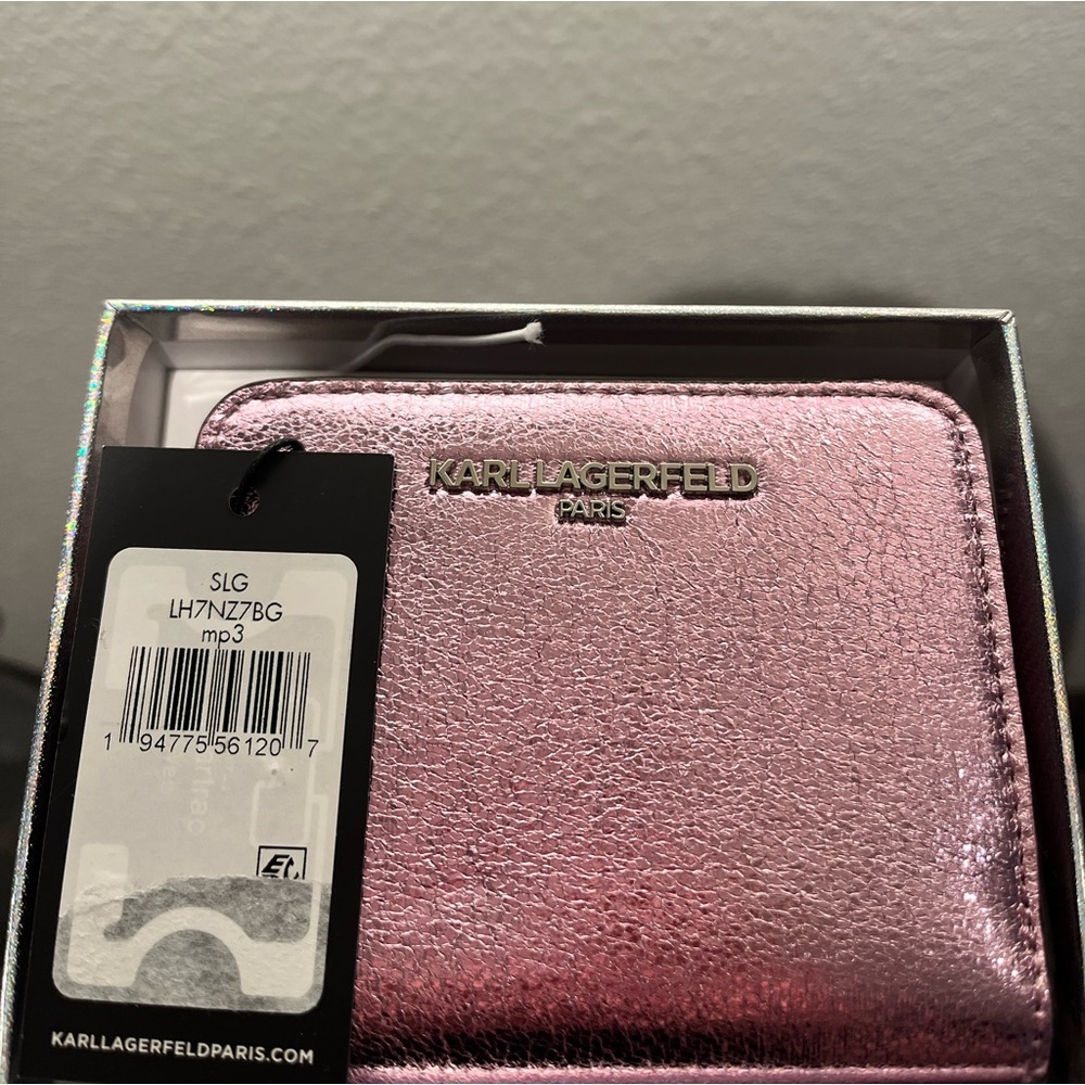 Karl Lagerfeld Pink Chrome Wallet (NWT)